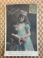 Bonne Année - meisje, postbode met lang haar (NN), Verzamelen, Ophalen of Verzenden, Voor 1920, Gelopen, Feest(dag)