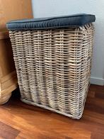 2x Rotan poefje met kussen, Ophalen, Minder dan 50 cm, Vierkant, Riet of Rotan