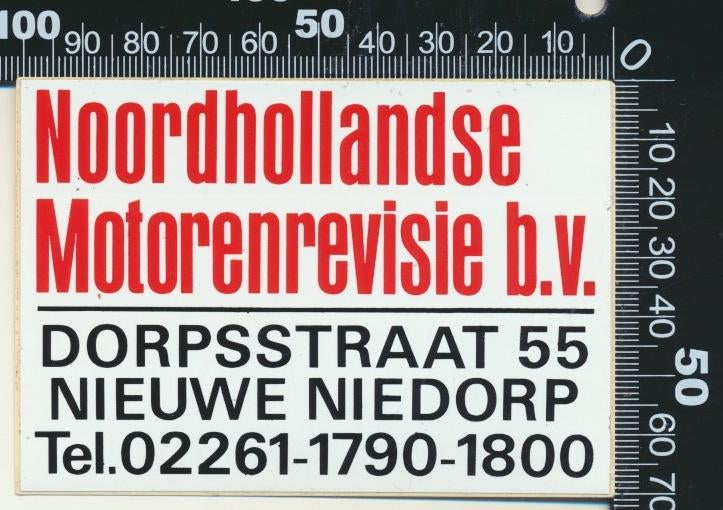 Sticker: Noordhollandse Motorenrevisie - Nieuwe Niedorp, Ophalen of Verzenden, Zo goed als nieuw, Bedrijf of Vereniging