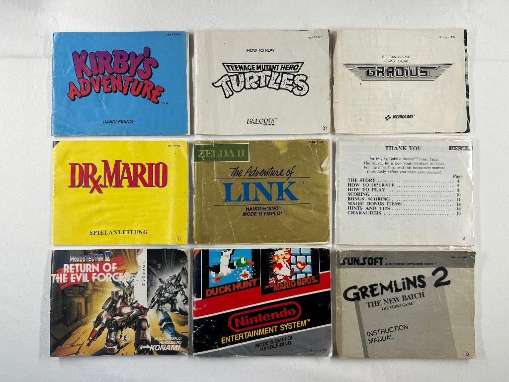 Nintendo NES handleiding divers 9 stuks - Mario Zelda Kirby, Spelcomputers en Games, Games | Nintendo NES, Nintendo, Gebruikt