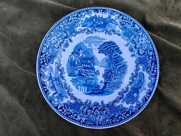 Antiek blauw-wit wandbord, Petrus Regout, Castillo., Antiek en Kunst, Antiek | Wandborden en Tegels, Verzenden