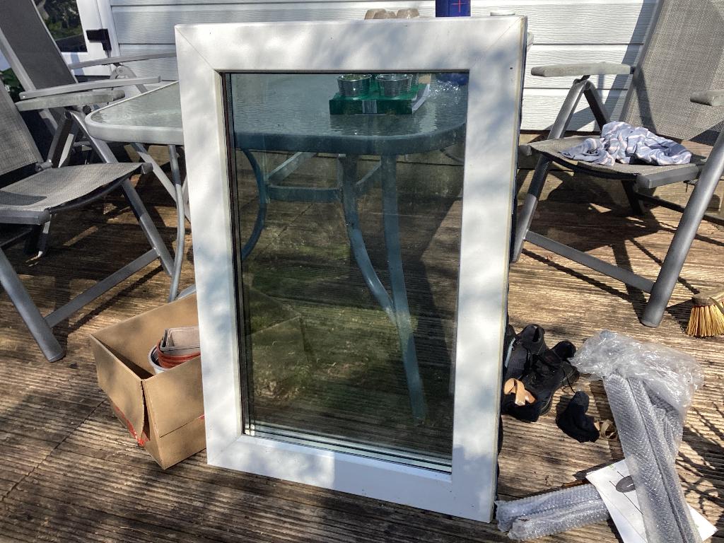 Dubbelglas kunstof kozijn, Ophalen, Gevelraam of Ruit, Gebruikt, 80 tot 120 cm