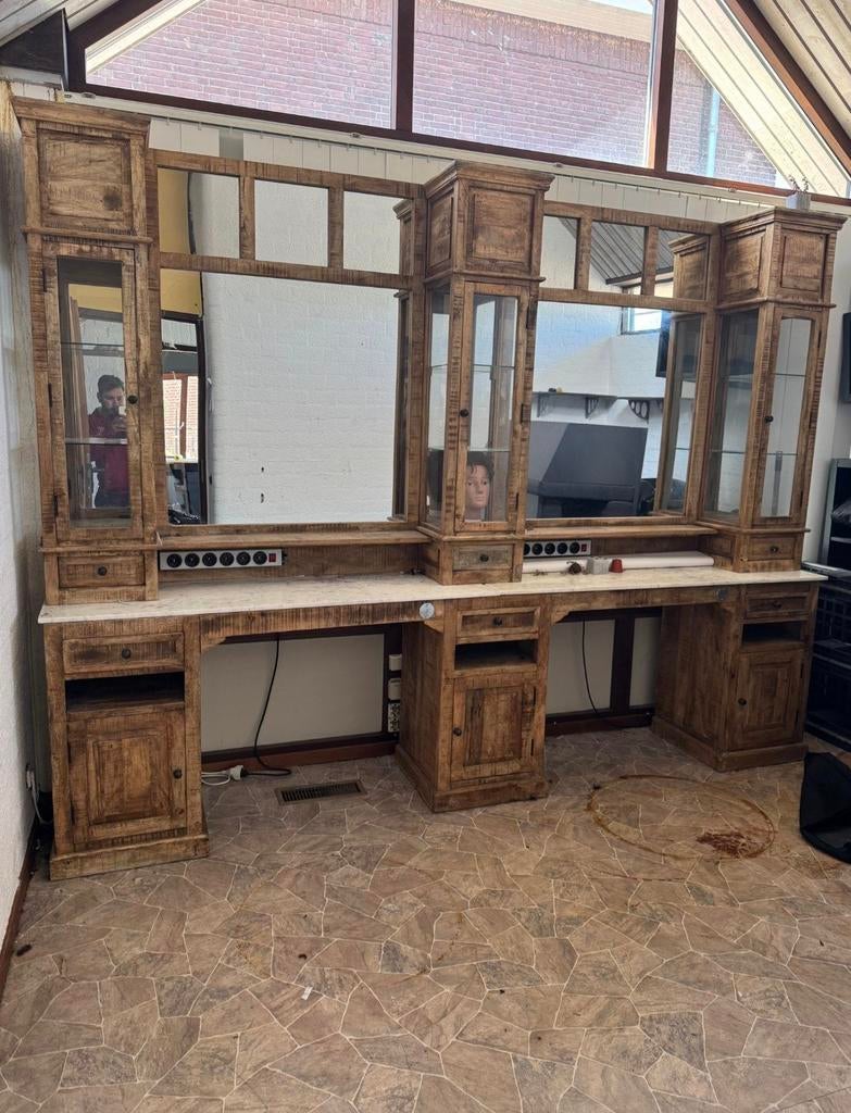 Complete Kappers inventaris met Wastafel, Ophalen, Kunststof, Gebruikt, Zwart