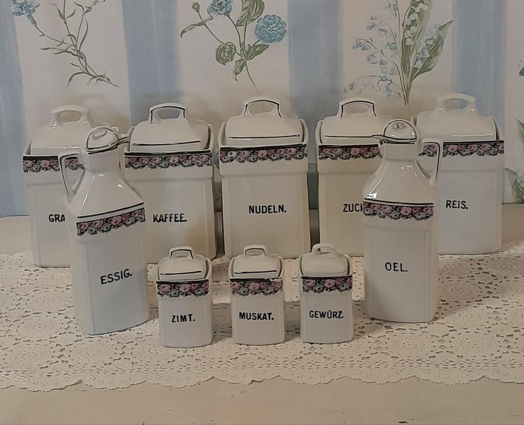Set antieke voorraad potten, Antiek en Kunst, Curiosa en Brocante, Ophalen of Verzenden