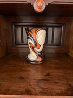 Vintage plateel vaas Gouda.Bruin/Oranje/Wit, Ophalen of Verzenden