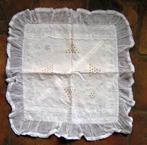 brocante kussenhoesje nr NN 1274, Verzenden, Gebruikt, Wit, Vierkant