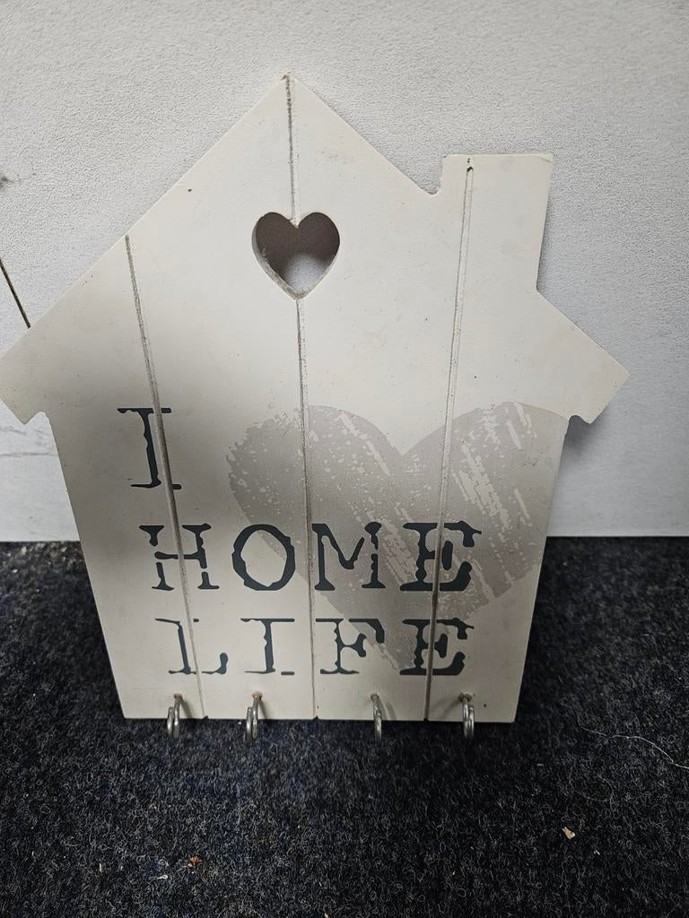 Sleutelrekje Huisje 'I HOME LIFE' met Hart, Ophalen of Verzenden, Gebruikt