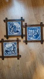 3x Delfsblauwe tegeltjes, Antiek en Kunst, Antiek | Wandborden en Tegels, Ophalen of Verzenden