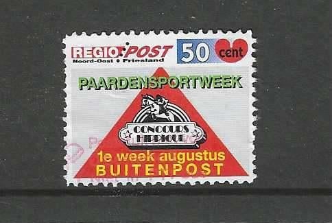 REGIOPOST - PAARDENSPORTWEEK BUITENPOST - BLAUW+POMPEBLED-50, Ophalen of Verzenden, Na 1940, Gestempeld