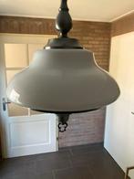 Tinnen hang Lamp met Melkglas look Kap, Ophalen of Verzenden, Gebruikt, Metaal, Minder dan 50 cm
