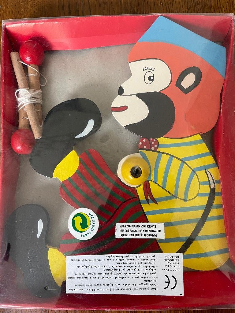 "Aapje met Trapeze van Hout" Nieuw in de Verpakking, Ophalen of Verzenden, Nieuw