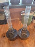 Set van 2 antieke olielampjes - Prima Boheems Glas, Antiek en Kunst, Ophalen