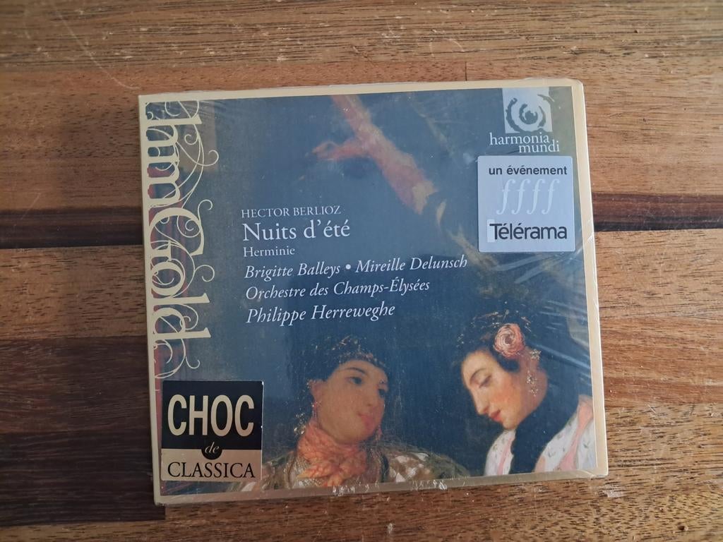 Hector berlioz: nuits d'ete, herminie, philippe herreweghe, Verzenden, Romantiek, Nieuw in verpakking, Orkest of Ballet
