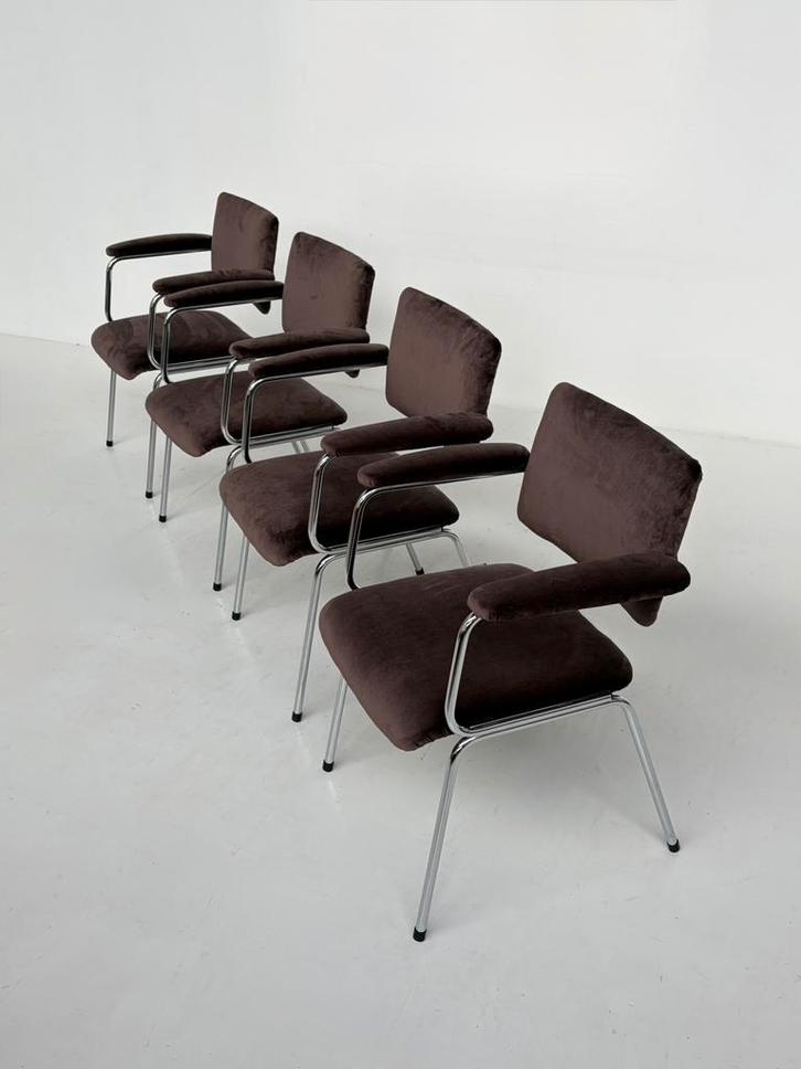 Vintage buisframe eetkamerstoelen, Huis en Inrichting, Stoelen, Zo goed als nieuw, Ophalen of Verzenden