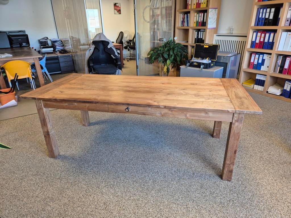 Teakhouten tafel – robuust, stijlvol en direct beschikbaar, Ophalen, Rechthoekig, 200 cm of meer, 50 tot 100 cm