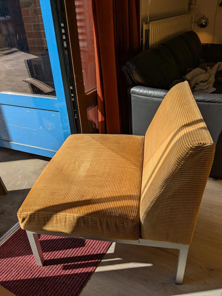 Vintage rib fauteuil 1970, Huis en Inrichting, Fauteuils, Ophalen, Gebruikt, 75 tot 100 cm, 50 tot 75 cm