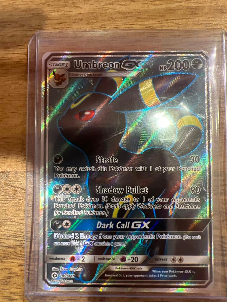 Pokémon Umbreon GX kaart, Verzenden, Gebruikt, Losse kaart, Foil