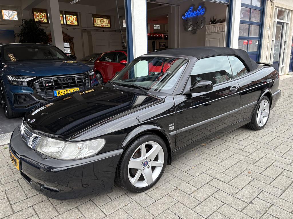 Saab 9-3 Cabrio 2.0 Turbo Aero 206 PK/TOPSTAAT (bj 2001), Auto's, Saab, Gebruikt, 4 cilinders, Cabriolet, Zwart