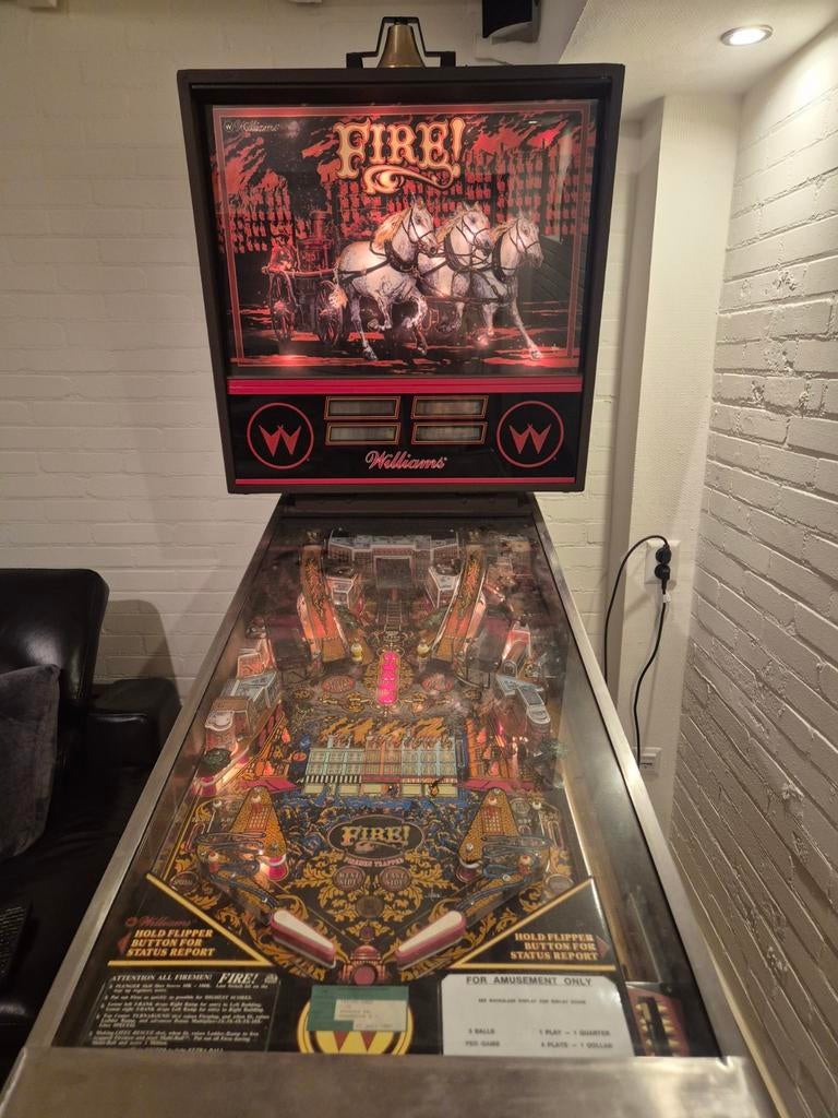Flipperkast Williams Fire! (1987) - Klassieke Arcade Game, Verzamelen, Ophalen, Gebruikt, Elektronisch, Williams