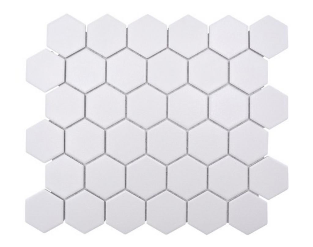 Matte Zeshoekige Mozaïektegels - Wit en Zwart, Doe-het-zelf en Verbouw, Tegels, Ophalen, Nieuw, 20 tot 40 cm, Minder dan 5 m²