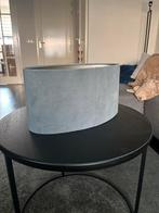 Blauwgrijze fluwelen lampenkap, 25 tot 50 cm, Blauw, Ophalen of Verzenden, Zo goed als nieuw