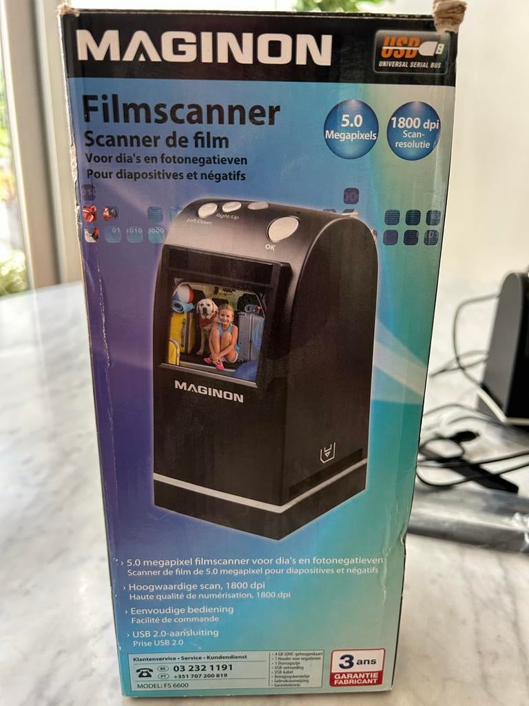 Maginon Filmscanner Dias & Negatieven + 32GB SD Kaart, Computers en Software, Scanners, Ophalen, Zo goed als nieuw, Diascanner
