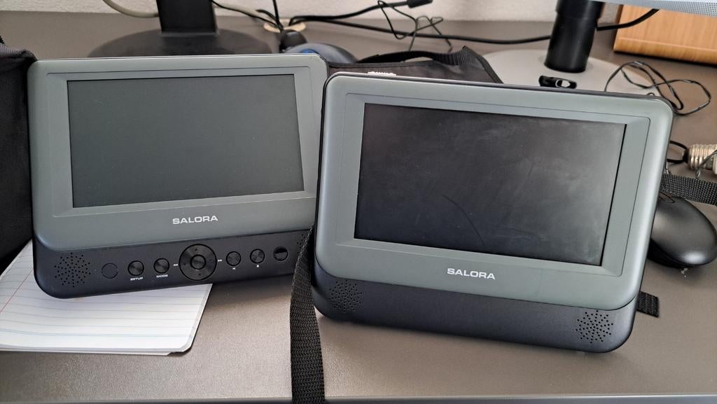 Salora DVP7048TWIN Portable DVD-speler set voor in de auto, Draagbaar, Ophalen of Verzenden, Zo goed als nieuw, Overige merken