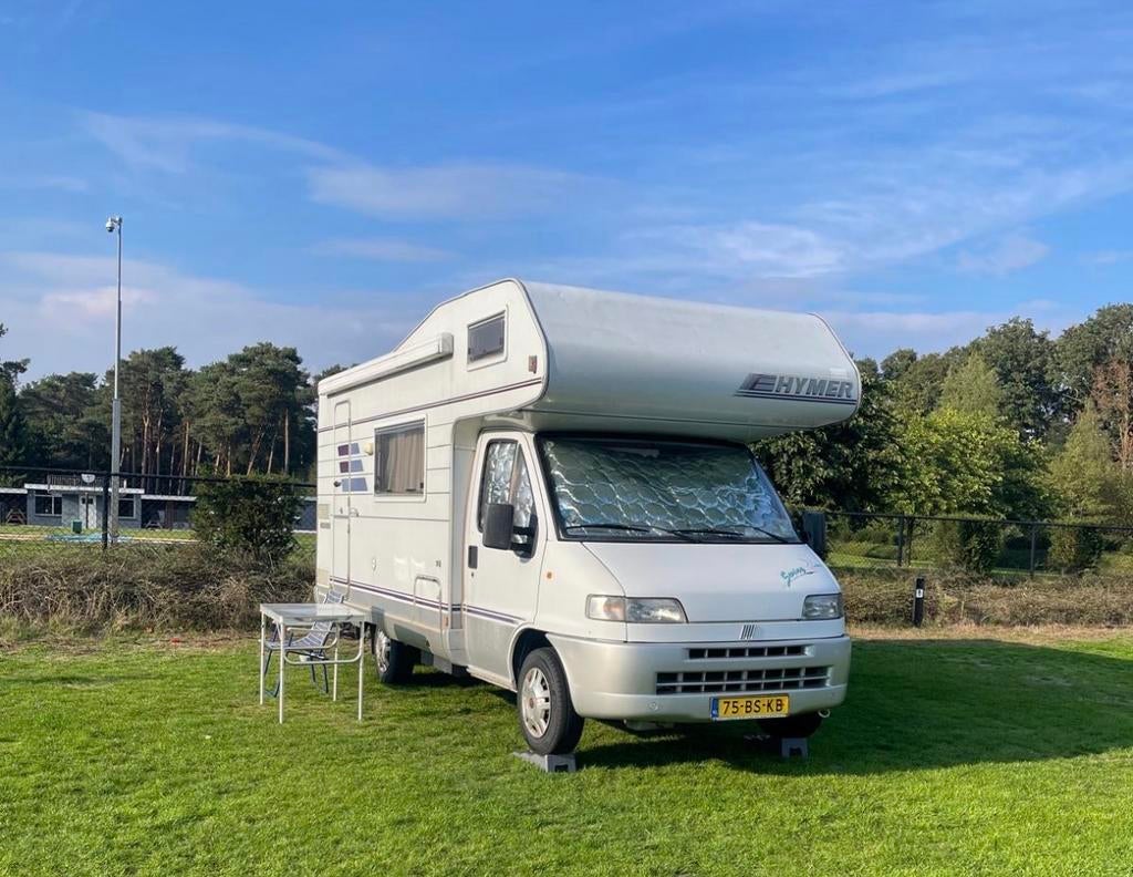 Fiat Ducato camper, Hymer alkoof, Caravans en Kamperen, Campers, Standaard zit, Alkoof, Ringverwarming, Reservewiel