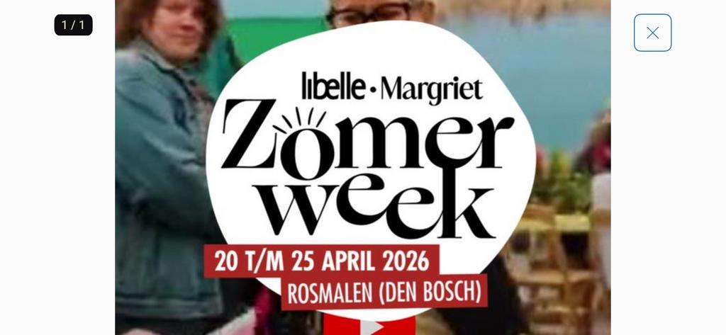 Gezocht uitrijkaart libelle zomerweek vrijdag 24 april, Tickets en Kaartjes, Beurzen, Twee personen, April