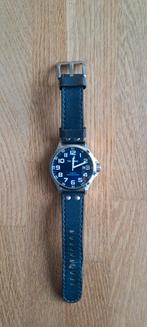 TW Steel horloge met blauw leren bandje, Ophalen of Verzenden