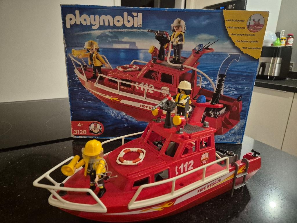 Playmobil Brandweerboot – 3128, Ophalen, Zo goed als nieuw, Complete set