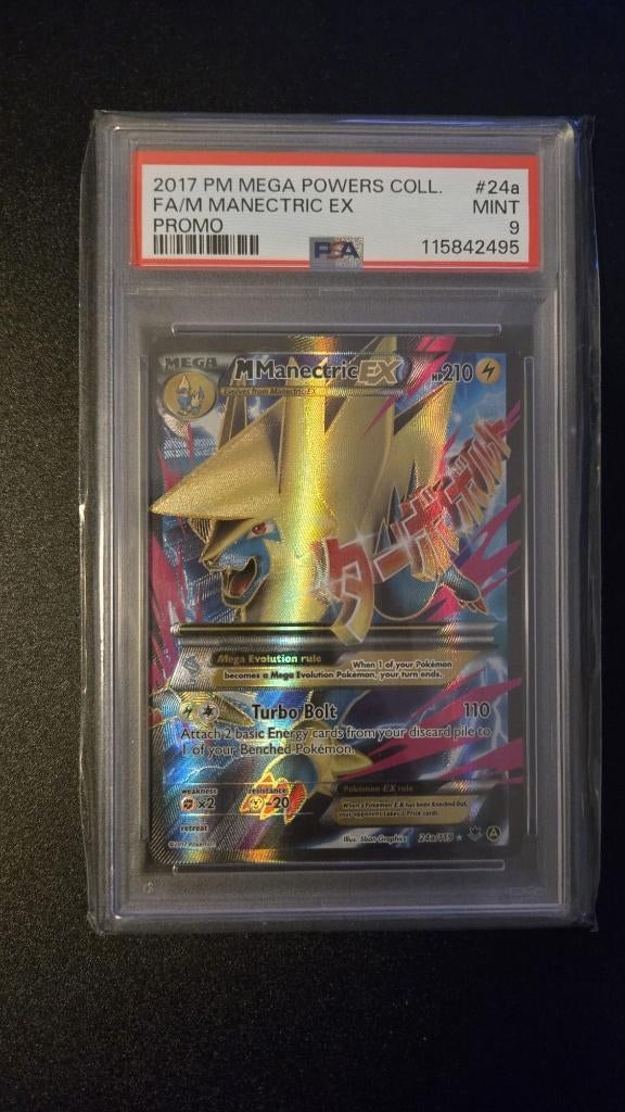 PSA 9 - Mega Manectric EX (PHF 24a), Ophalen of Verzenden, Zo goed als nieuw, Losse kaart, Foil