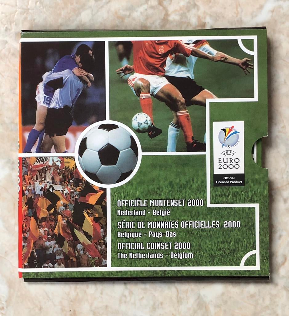 Officiële muntset Nederland-België, EK 2000., Postzegels en Munten, Munten | Nederland, Verzenden, Koningin Beatrix, Overige waardes