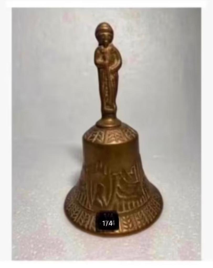 Oosterse Brocante tafel bel bewerkt figuur, 15 cm, Antiek en Kunst, Antiek | Koper en Brons, Ophalen of Verzenden