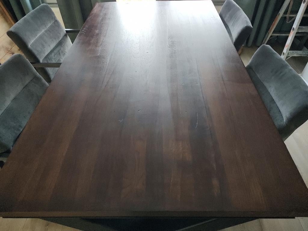 Houten eettafel, Huis en Inrichting, Tafels | Eettafels, Gebruikt, 100 tot 150 cm, 150 tot 200 cm, Vier personen, Rechthoekig