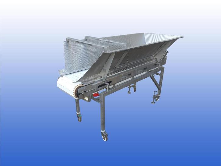 RVS Transportband 30 cm 2 m met grote trechter gebruikt, Doe-het-zelf en Verbouw, Gereedschap | Machine-onderdelen en Toebehoren