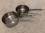 2 Masterchef steelpannetjes te koop, Huis en Inrichting, Keuken | Potten en Pannen, Zo goed als nieuw, Rvs, Keramische plaat, Ophalen