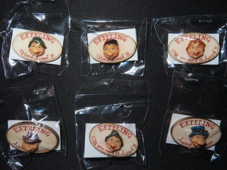 Efteling laaf pins complete nieuwe set in zakjes., Verzamelen, Efteling, Nieuw, Button of Speldje, Ophalen
