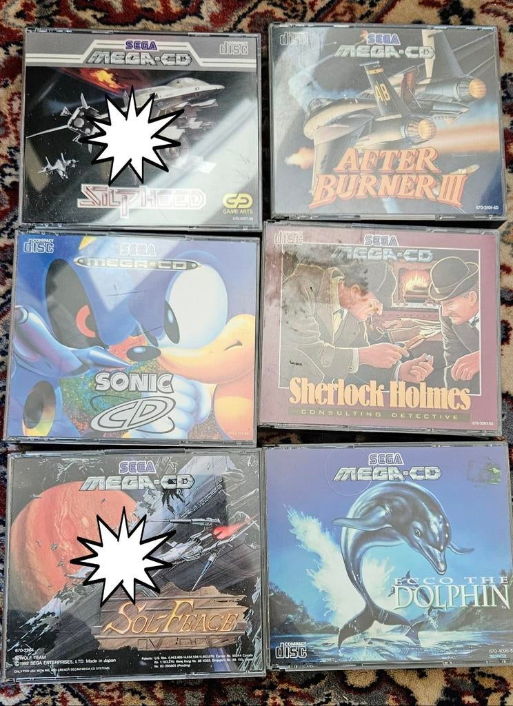 Sega Mega-CD Games: Sonic CD, Silpheed, After Burner III, Avontuur en Actie, Gebruikt, 1 speler, Ophalen of Verzenden