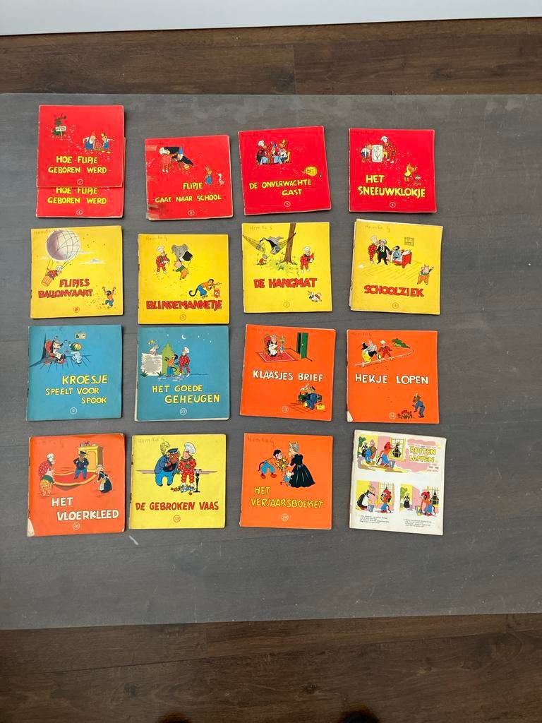 Flipje Tiel stripboeken, 16 stuks, Meerdere stripboeken, Ophalen, Gelezen