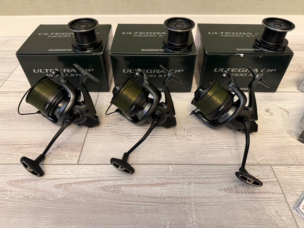 3 x Shimano Ultegra CI4+ 14000 XTC incl spoelen NIEUWSTAAT!, Ophalen of Verzenden, Zo goed als nieuw, Molen