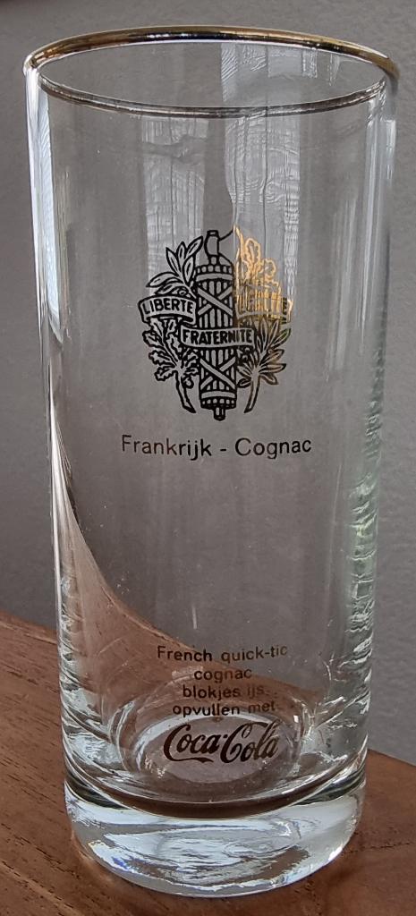 Prachtig glas Coca-Cola Frankrijk - Cognac - vintage - IGST, Ophalen of Verzenden, Zo goed als nieuw, Frisdrankglas