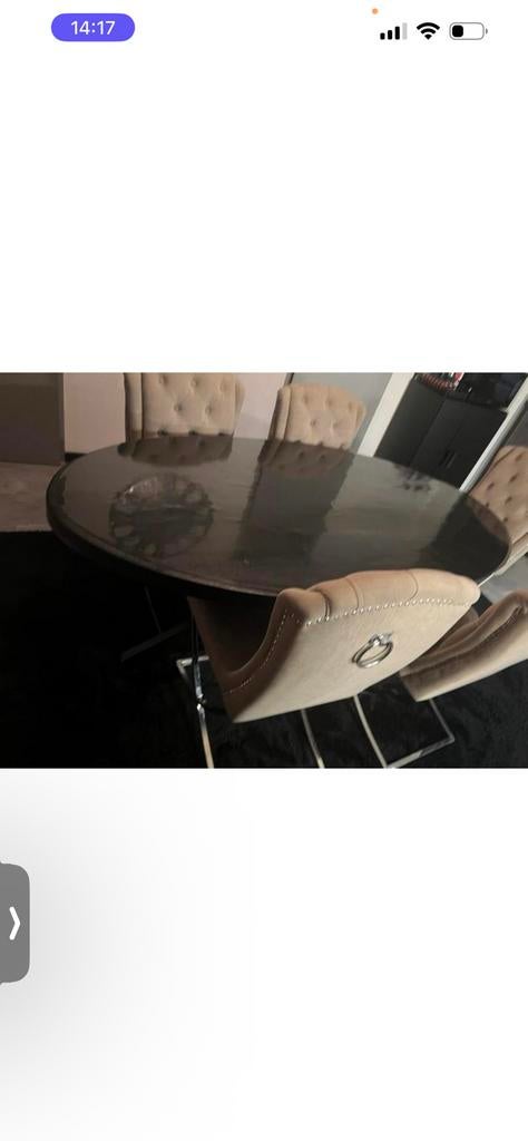 Ovale zwarte eettafel, Ophalen of Verzenden