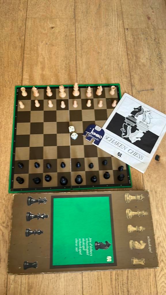 Vintage Jumbo schaakspel, Hobby en Vrije tijd, Gezelschapsspellen | Bordspellen, Ophalen of Verzenden, Zo goed als nieuw