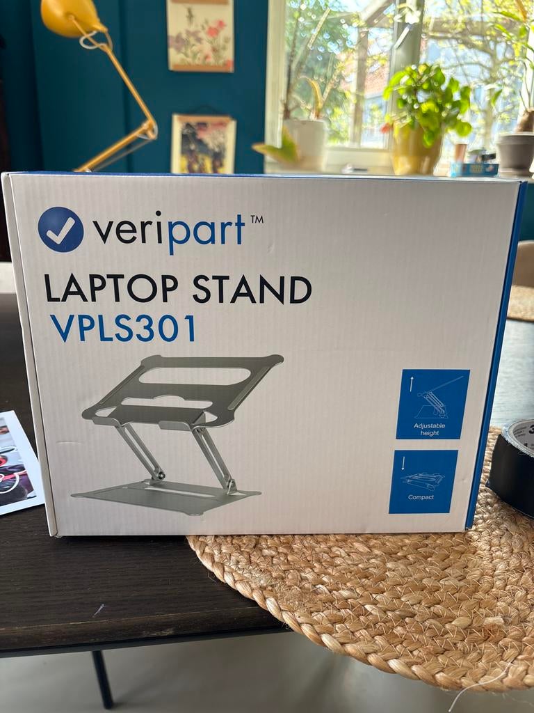 Veripart Laptopstandaard VPLS301 - Nieuw in doos, Ophalen of Verzenden, Nieuw, In hoogte verstelbaar