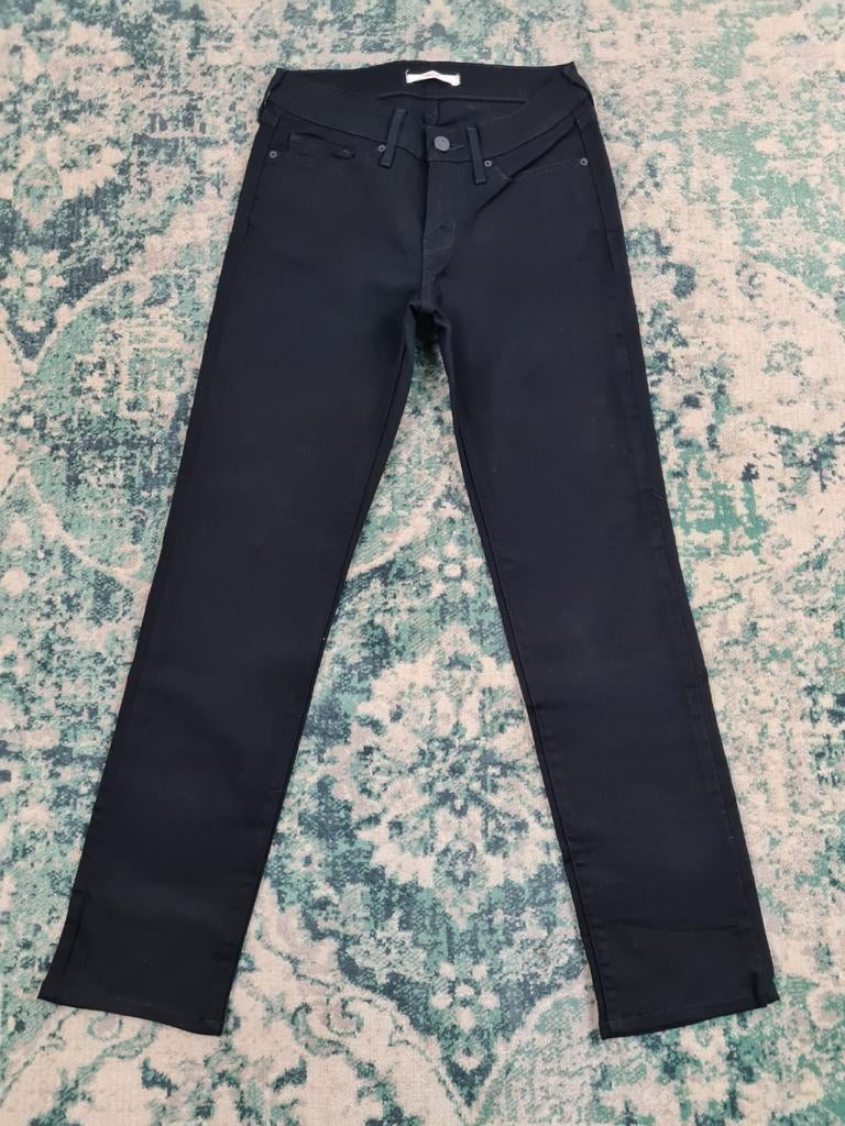 Levi's 712 slim W27 L30 WMN Tulsi2730 Zwart Mid-rise, Zwart, Ophalen of Verzenden, Zo goed als nieuw, W27 (confectie 34) of kleiner