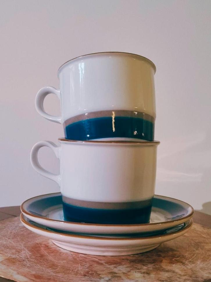 Mid-century kop & schotel (2) – Porsgrund Porselen, Huis en Inrichting, Keuken | Servies, Zo goed als nieuw, Kop(pen) en/of Schotel(s)