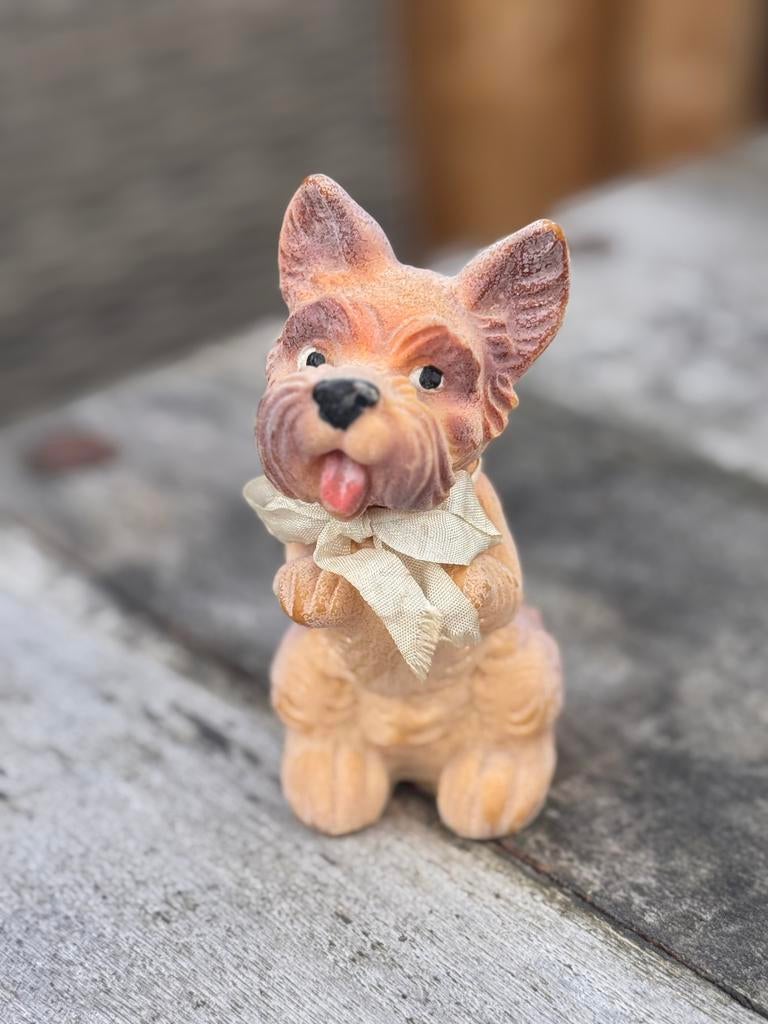 Vintage rubberen hondje terrier, Ophalen of Verzenden