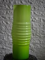 Lime groene glazen cilinder vaas 50 cm, Ophalen, Groen, Glas, Minder dan 50 cm