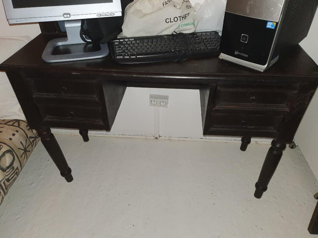 Vintage sidetable als make-up tafel of als klein bureau, Ophalen, Met lades, Gebruikt, Hout